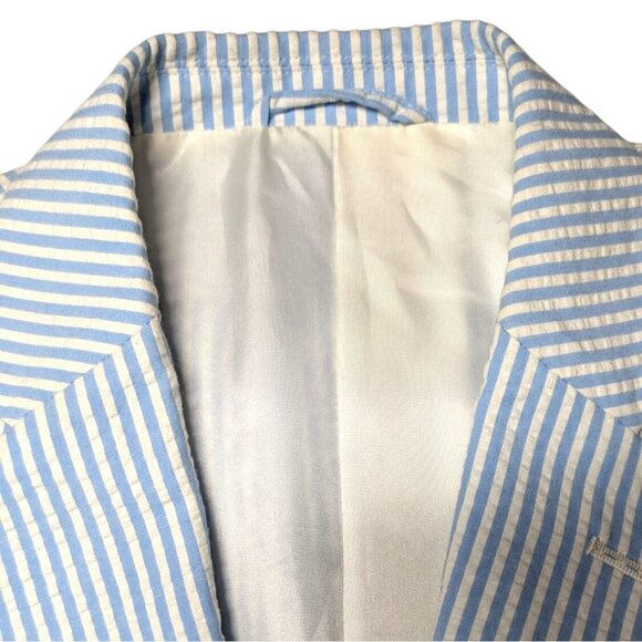 Vineyard Vines Mens Seersucker Blazer 40L 100% Cotton Preppy Nantucket Yacht - Picture 11 of 12